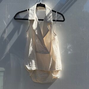 Anthropologie Cream Sleeveless Blouse